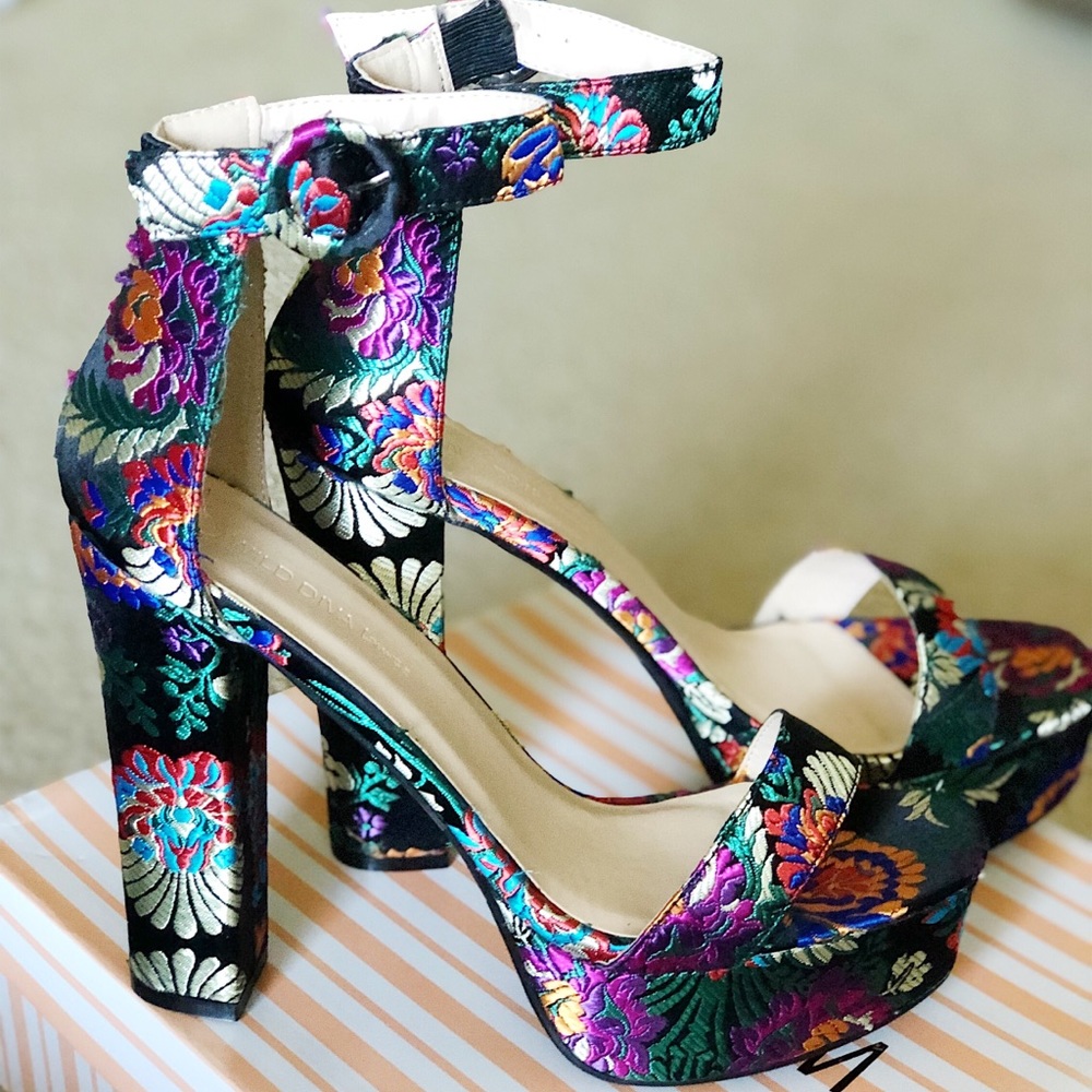Multi-Colored Platform Heels